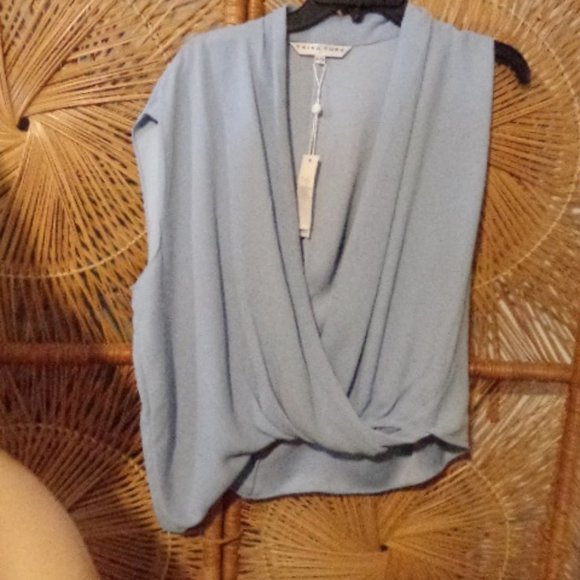 NWT Trina Turk SILK Periwinkle Blue 100% SILK XS OVERSIZED Flowy